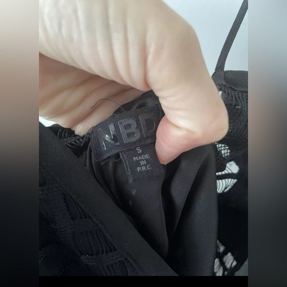 NBD Revolve Cocktail Dress in Black Semi Sheer Mesh Ruffle Sleeveless Gown S EUC - Picture 7 of 15